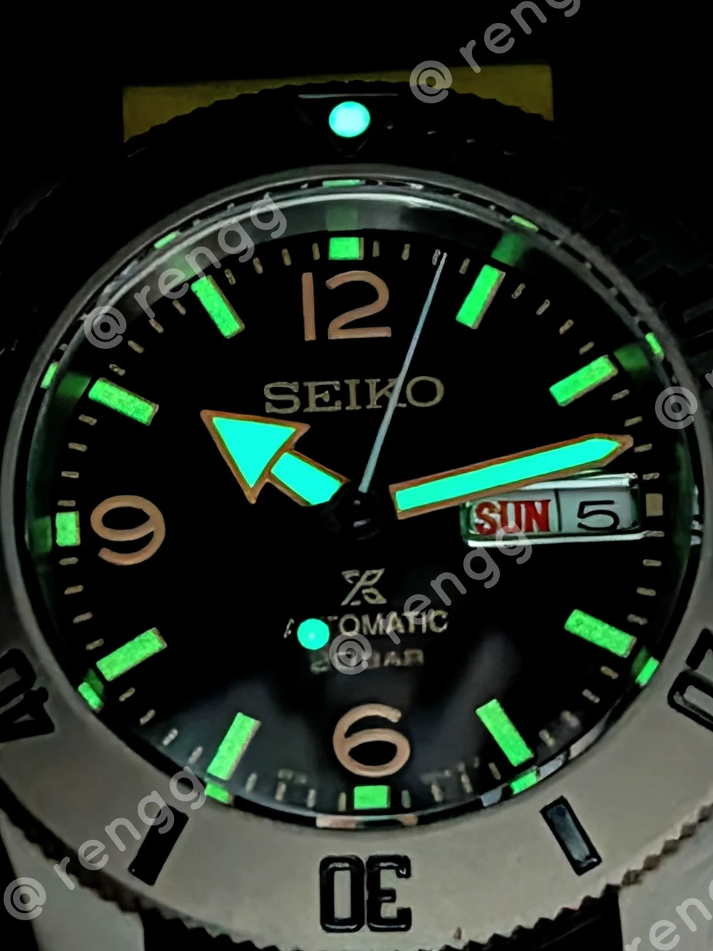 40mm Titanium Seiko Men's Black Yellow  Automatic Diver Mod Watch Sapphire